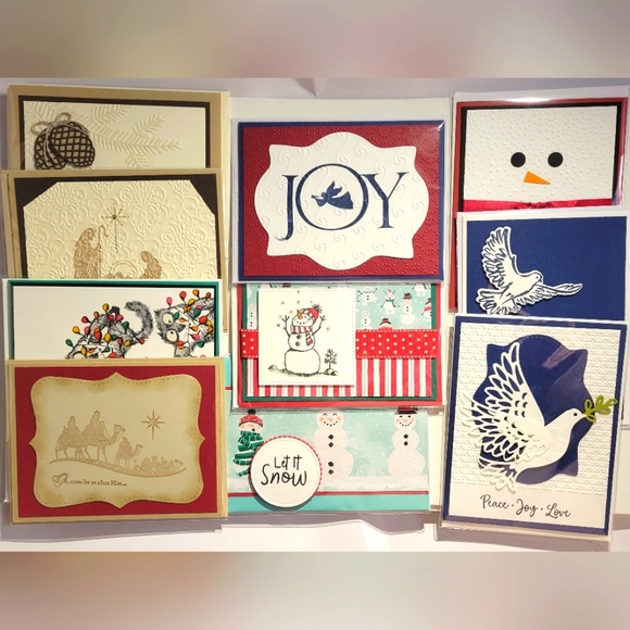 10 Hand Crafted Christmas Cards - Picture 1 of 6